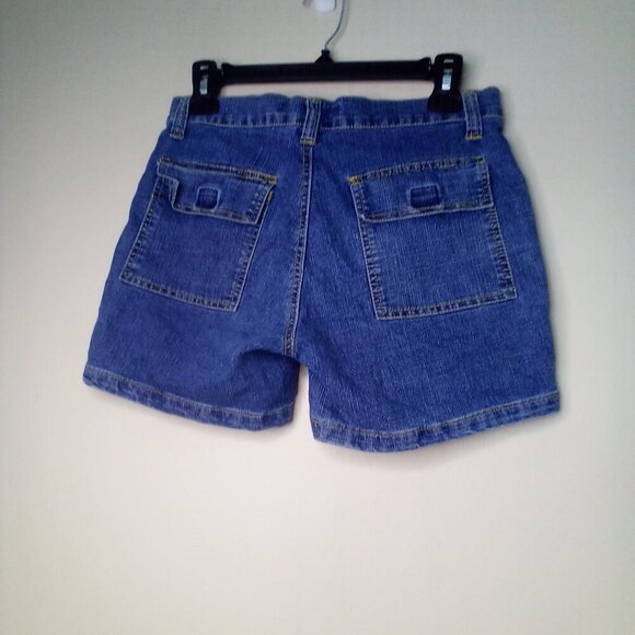 CJ Jeans Shorts Juniors 5 90s Y2K Zipper Detail Pockets Denim Blue - Picture 10 of 13